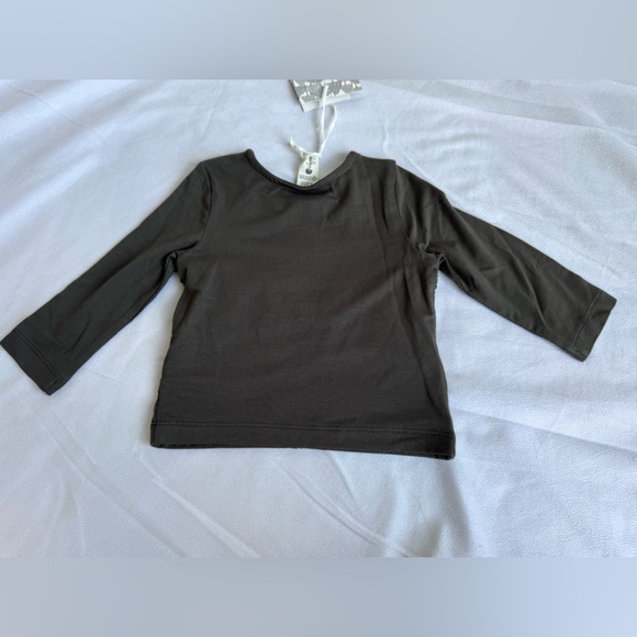 Kate Quinn Organic Bamboo Ruched Long Sleeve 6-12 months olive green NEW organic - Picture 4 of 5